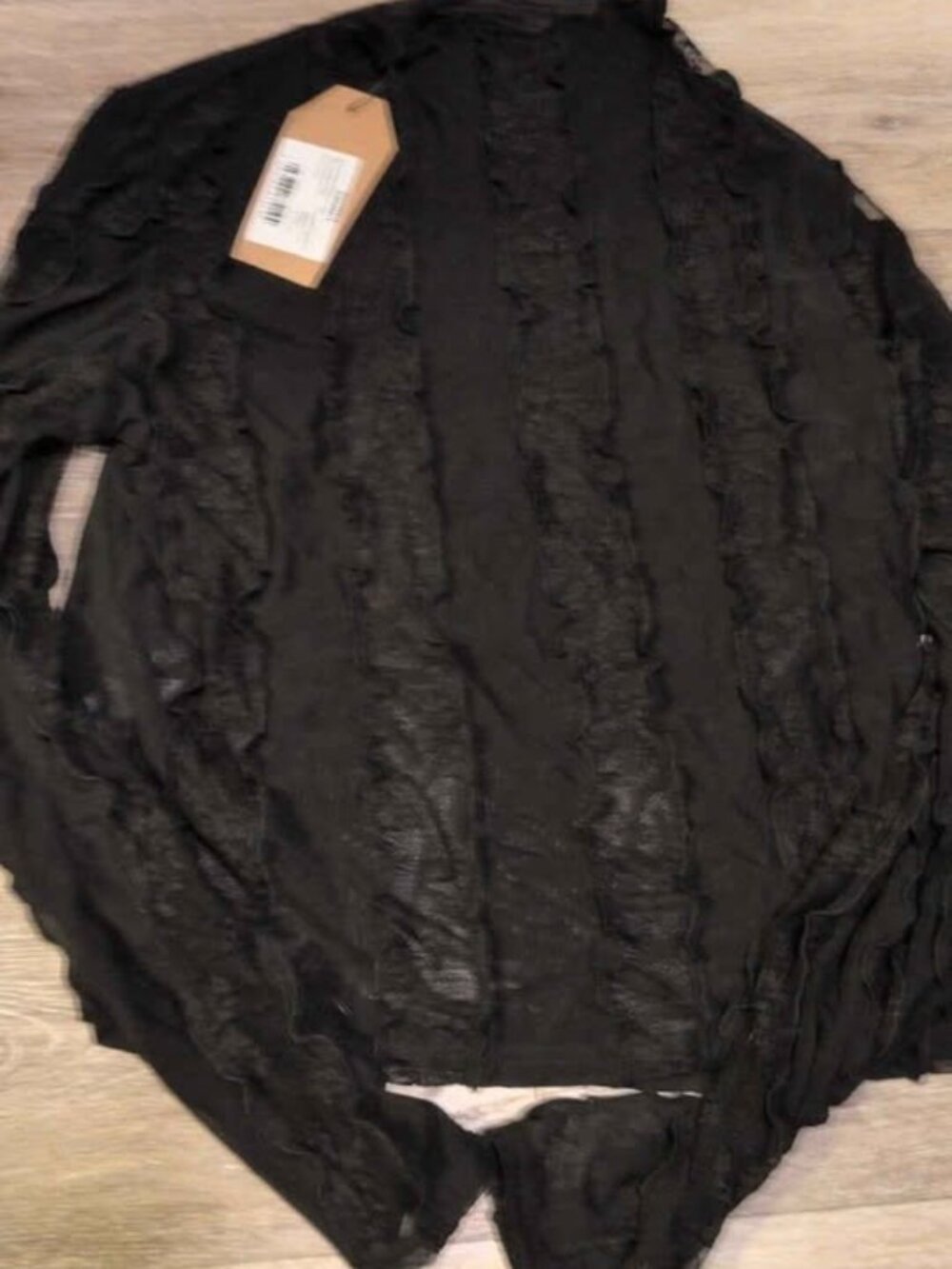 Disturbia Shesha Lace Stripe Mesh Long Sleeve Top size us new